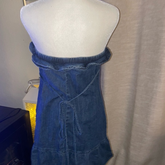 Original Vintage Y2K Juicy Couture strapless denim dress - Picture 3 of 8
